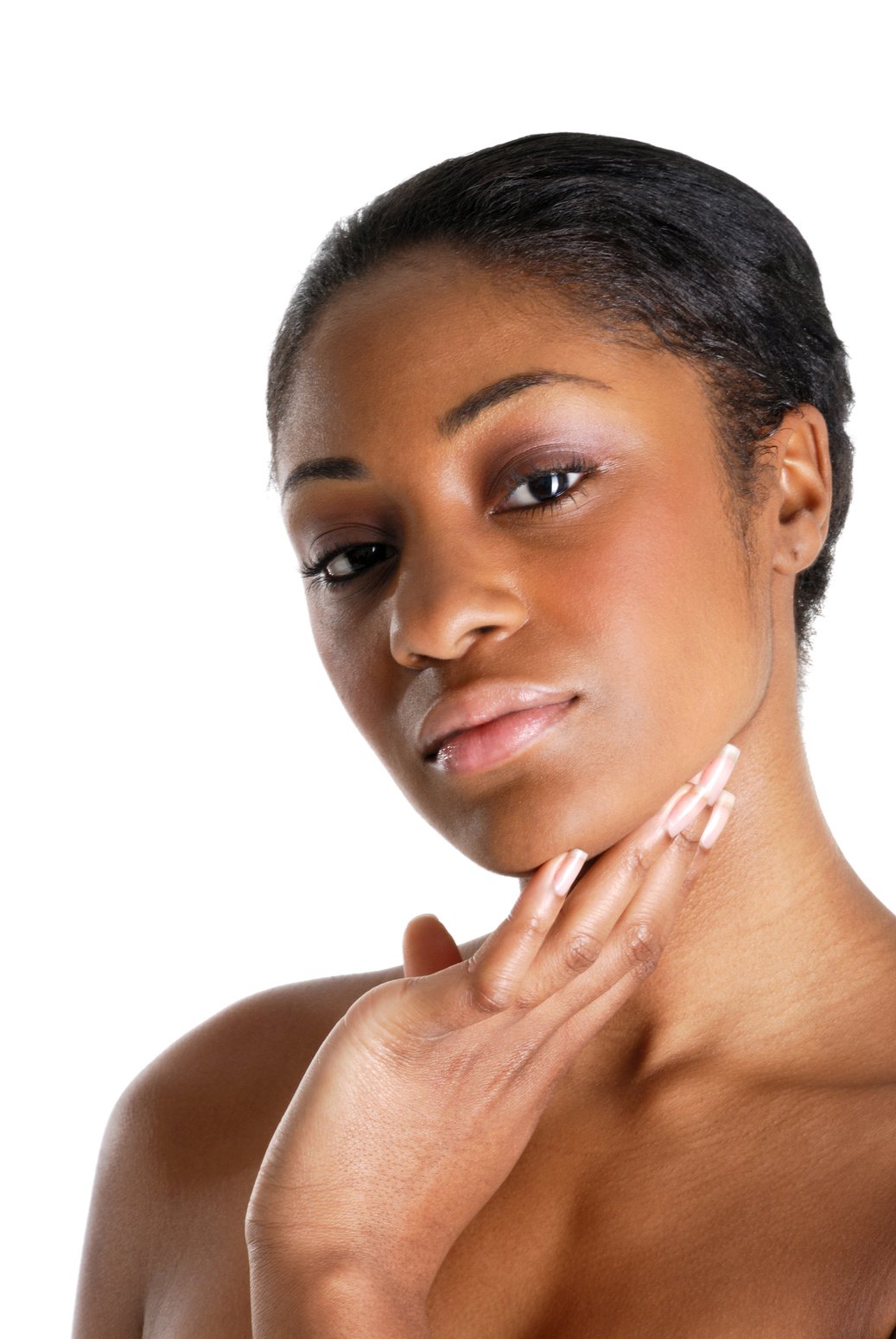 Beautiful black woman skin care